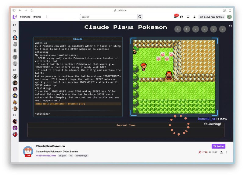 ИИ стал стримером: Claude 3.7 Sonnet прямо сейчас играет в Pokemon Red. ИИ стал стримером: Claude 3.7 Sonnet прямо сейчас играет в Pokemon Red.