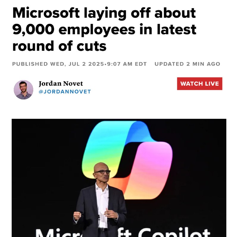 Microsoft внезапно уволили сразу 4% своего штата — под сокращения попали 9000 человек. Microsoft внезапно уволили сразу 4% своего штата — под сокращения попали 9000 человек.