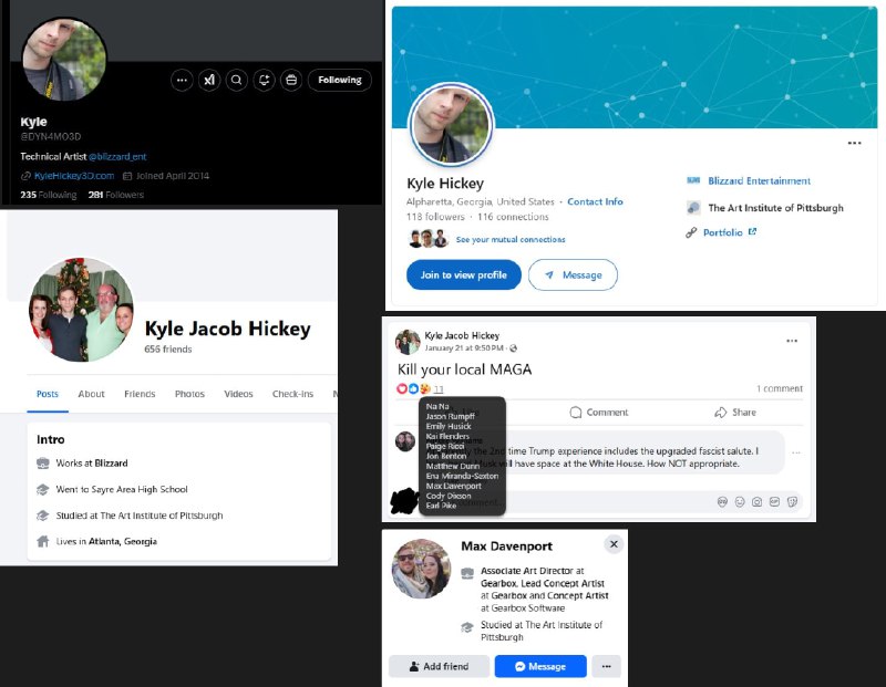 Они продолжат борьбу: технический художник Blizzard и заместитель арт-директора Gearbox выложили пост «убейте своего местного MAGA» Они продолжат борьбу: технический художник Blizzard и заместитель арт-директора Gearbox выложили пост «убейте своего местного MAGA»