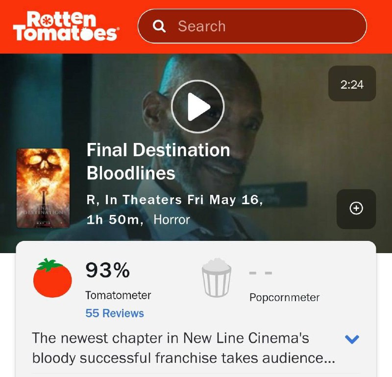 «Пункт назначения: Узы крови» в России — быть: фильм, который критики на Rotten Tomatoes оценили в 93%, покажут в наших кинотеатрах 24 мая. «Пункт назначения: Узы крови» в России — быть: фильм, который критики на Rotten Tomatoes оценили в 93%, покажут в наших кинотеатрах 24 мая.