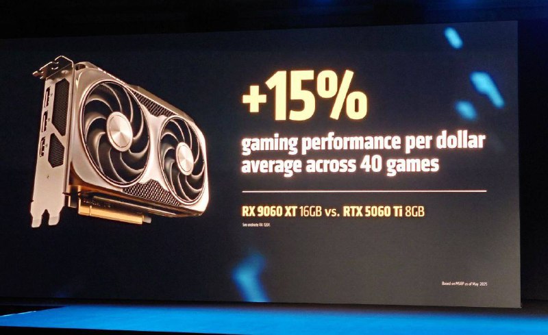 AMD представила своего «бюджетного» конкурента RTX 5060 Ti от Nvidia — RX 9060 XT. AMD представила своего «бюджетного» конкурента RTX 5060 Ti от Nvidia — RX 9060 XT.