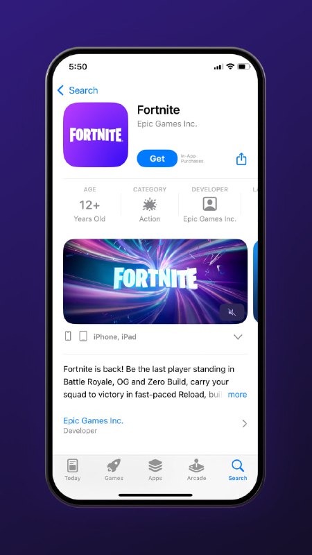 Fortnite вернулся в AppStore спустя 5 лет: теперь игра доступна на iPhone и iPad — объявил официальный X/Twitter. Не забудьте сменить регион на США. Fortnite вернулся в AppStore спустя 5 лет: теперь игра доступна на iPhone и iPad — объявил официальный X/Twitter. Не забудьте сменить регион на США.