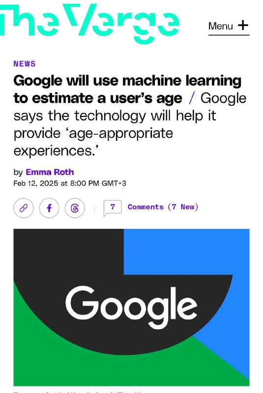 Google начала тестировать модель, которая определяет возраст пользователей на основе ПРОСМОТРЕННЫХ ВИДЕО на YouTube и ПОСЕЩАЕМЫХ САЙТОВ. Google начала тестировать модель, которая определяет возраст пользователей на основе ПРОСМОТРЕННЫХ ВИДЕО на YouTube и ПОСЕЩАЕМЫХ САЙТОВ.