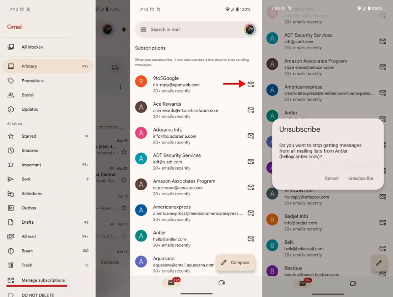 В Gmail разрешили отписываться от всех рассылок одним нажатием. В Gmail разрешили отписываться от всех рассылок одним нажатием.
