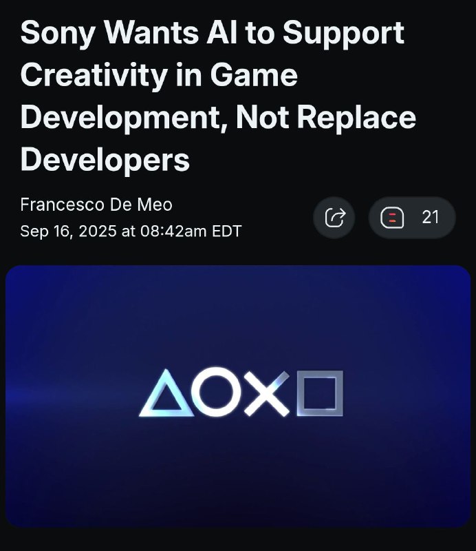 Sony начнёт разрабатывать игры при помощи ИИ — так компания хочет снизить время разработки. Sony начнёт разрабатывать игры при помощи ИИ — так компания хочет снизить время разработки.