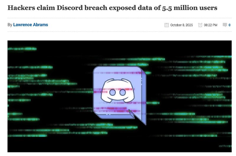 Хакеры заявили о краже данных 5,5 млн пользователей Discord Хакеры заявили о краже данных 5,5 млн пользователей Discord