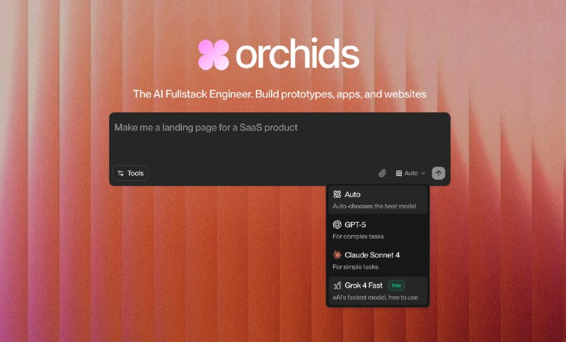 Генерируем любые сервисы бесплатно: ИИ-агентом Orchids временно разрешили пользоваться без лимитов. Надо только выбрать модель Grok 4 Fast. Генерируем любые сервисы бесплатно: ИИ-агентом Orchids временно разрешили пользоваться без лимитов. Надо только выбрать модель Grok 4 Fast.