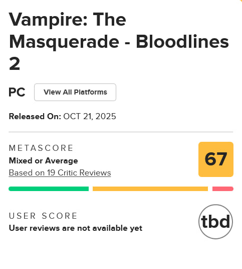 Vampire: The Masquerade — Bloodlines 2 полный провал Vampire: The Masquerade — Bloodlines 2 полный провал
